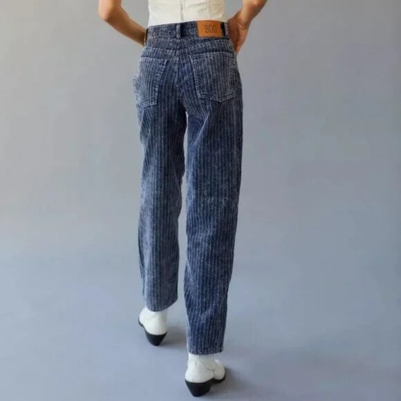 NEW Urban Outfitters BDG High Rise Baggy Corduroy Pants Jeans Wide Leg Blue 25 - Picture 4 of 16